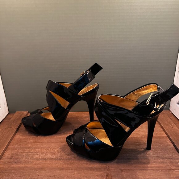 Report Signature Womens Black Slingback 5" Stiletto Heels Size 8.5 - Picture 3 of 8